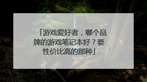 游戏爱好者，哪个品牌的游戏笔记本好？要性价比高的那种
