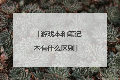 游戏本和笔记本有什么区别