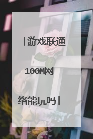 游戏联通100M网络能玩吗