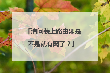 清问装上路由器是不是就有网了?