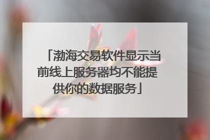渤海交易软件显示当前线上服务器均不能提供你的数据服务