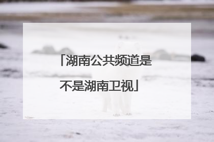 湖南公共频道是不是湖南卫视