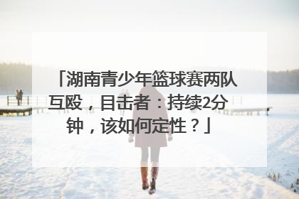 湖南青少年篮球赛两队互殴，目击者：持续2分钟，该如何定性？