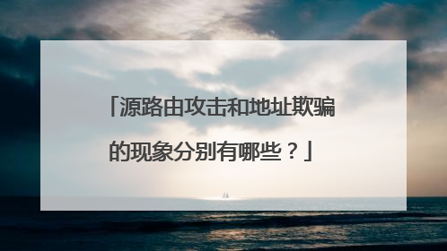 源路由攻击和地址欺骗的现象分别有哪些？