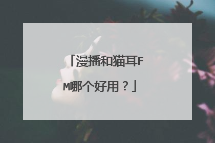 漫播和猫耳FM哪个好用？