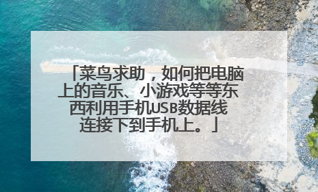 菜鸟求助,如何把电脑上的音乐、小游戏等等东西利用手机USB数据线连接下到手机上。