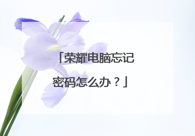 荣耀电脑忘记密码怎么办?
