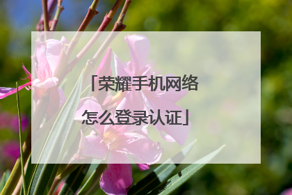 荣耀手机网络怎么登录认证