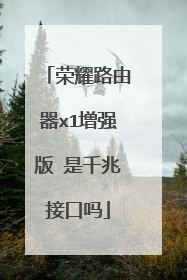 荣耀路由器x1增强版 是千兆接口吗