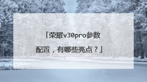 荣耀v30pro参数配置,有哪些亮点?