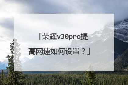 荣耀v30pro提高网速如何设置?