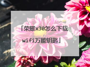 荣耀x30怎么下载wifi万能钥匙