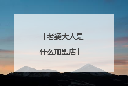 老婆大人是什么加盟店