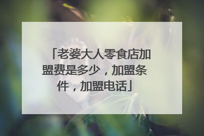 老婆大人零食店加盟费是多少,加盟条件,加盟电话