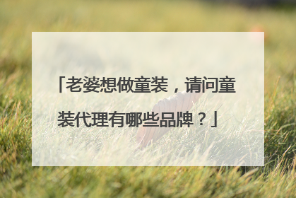 老婆想做童装，请问童装代理有哪些品牌？