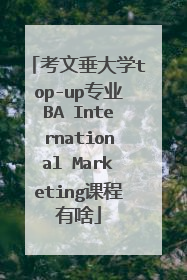 考文垂大学top-up专业BA International Marketing课程有啥