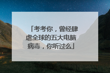 考考你,曾经肆虐全球的五大电脑病毒,你听过么