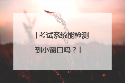 考试系统能检测到小窗口吗？