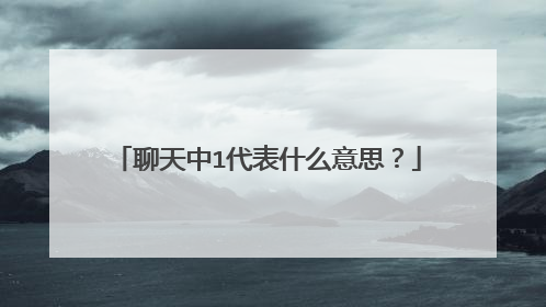 聊天中1代表什么意思?