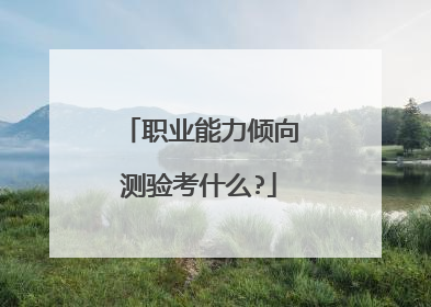 职业能力倾向测验考什么?