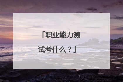 职业能力测试考什么？
