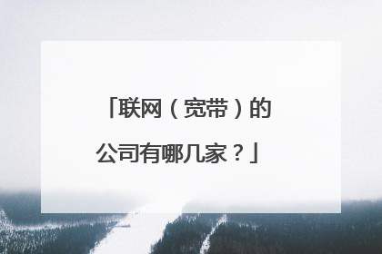 联网（宽带）的公司有哪几家？
