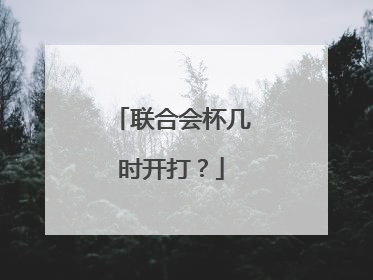 联合会杯几时开打？