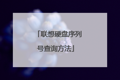联想硬盘序列号查询方法