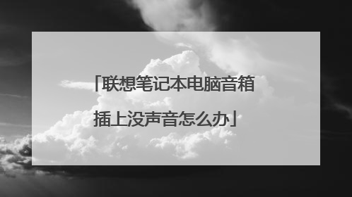 联想笔记本电脑音箱插上没声音怎么办