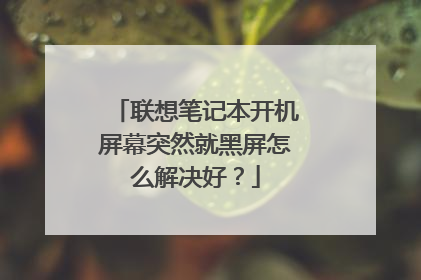 联想笔记本开机屏幕突然就黑屏怎么解决好?