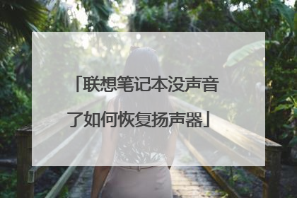 联想笔记本没声音了如何恢复扬声器