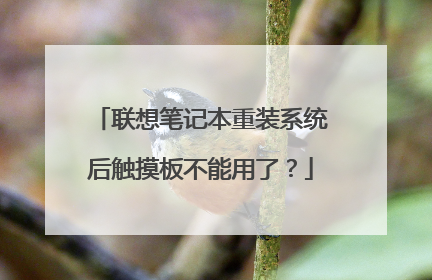 联想笔记本重装系统后触摸板不能用了?