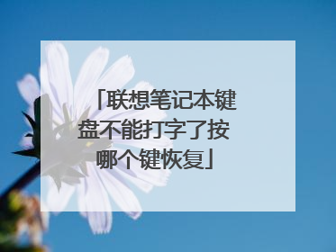 联想笔记本键盘不能打字了按哪个键恢复