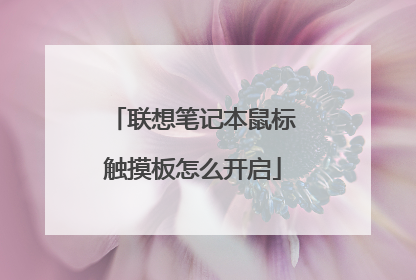 联想笔记本鼠标触摸板怎么开启