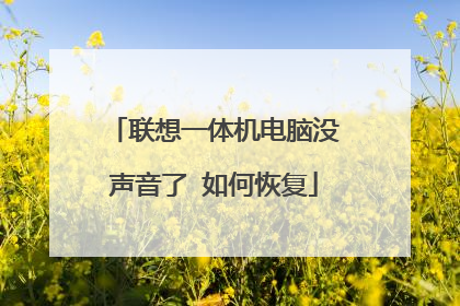 联想一体机电脑没声音了 如何恢复