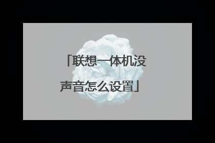 联想一体机没声音怎么设置
