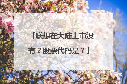 联想在大陆上市没有？股票代码是？