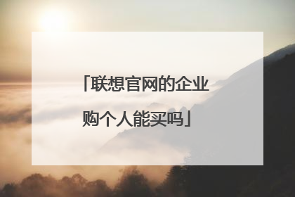 联想官网的企业购个人能买吗