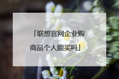 联想官网企业购商品个人能买吗