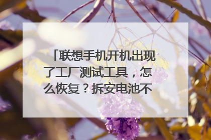 联想手机开机出现了工厂测试工具,怎么恢复?拆安电池不好使。没有网