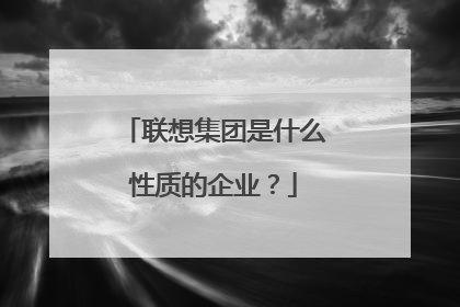 联想集团是什么性质的企业?