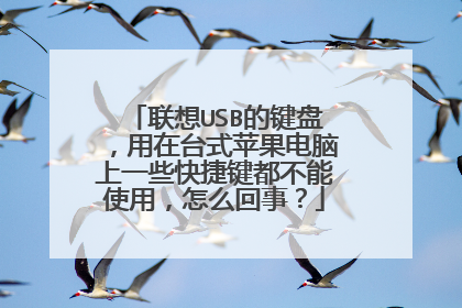联想USB的键盘，用在台式苹果电脑上一些快捷键都不能使用，怎么回事？