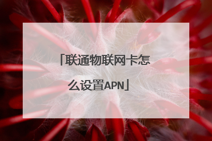 联通物联网卡怎么设置APN
