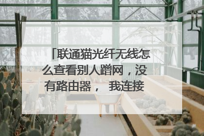 联通猫光纤无线怎么查看别人蹭网,没有路由器, 我连接的是猫的网,别给我扯什么路由器。