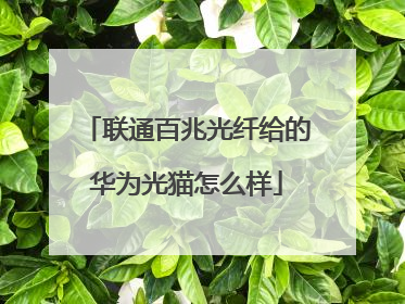 联通百兆光纤给的华为光猫怎么样