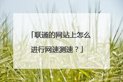 联通的网站上怎么进行网速测速？