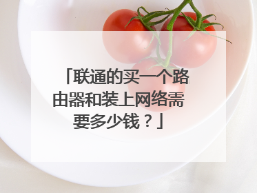 联通的买一个路由器和装上网络需要多少钱?