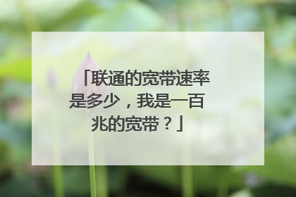 联通的宽带速率是多少，我是一百兆的宽带？