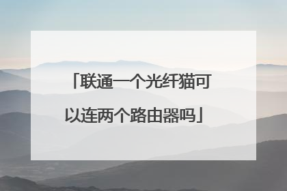 联通一个光纤猫可以连两个路由器吗