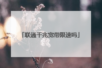 联通千兆宽带限速吗